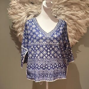 Isabel Marant Blue and White Patterned Women's Top